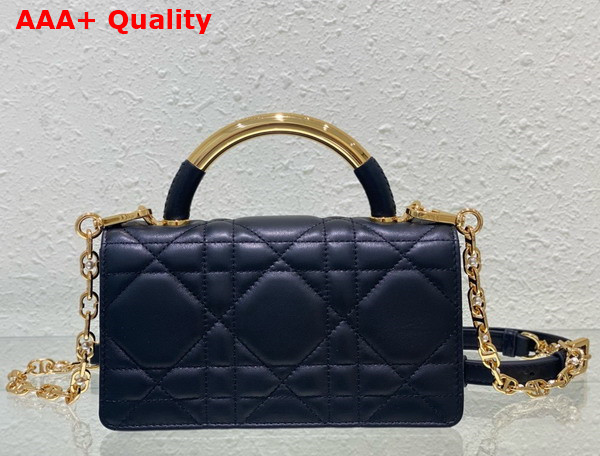 Dior Mini Dior Ange Bag Black Macrocannage Calfskin Replica