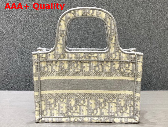 Dior Mini Dior Book Tote Gray Dior Oblique Embroidery Replica