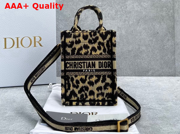 Dior Mini Dior Book Tote Phone Bag Beige Multicolor Mizza Embroidery Replica