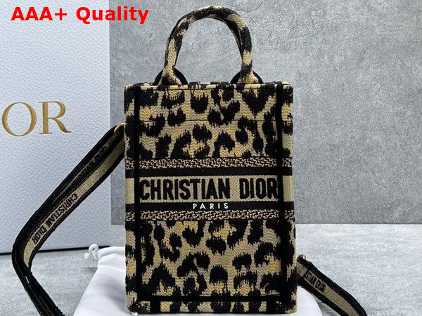 Dior Mini Dior Book Tote Phone Bag Beige Multicolor Mizza Embroidery Replica