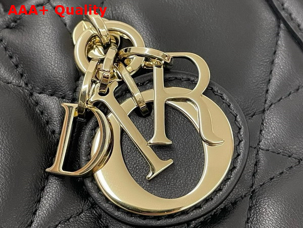 Dior Mini Dior Book Tote in Black Macrocannage Calfskin Replica