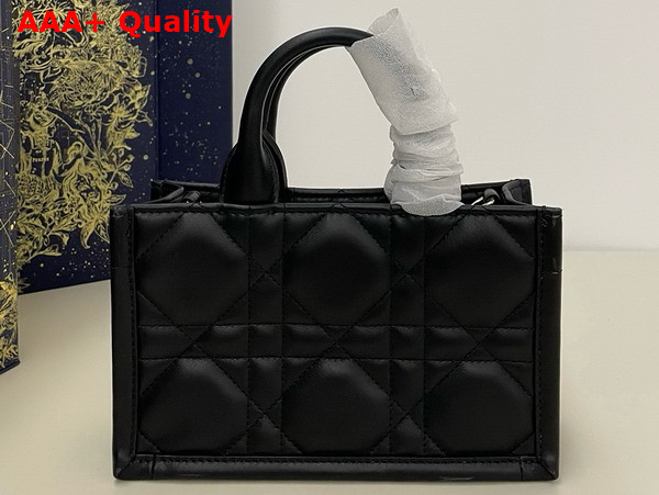 Dior Mini Dior Book Tote in Black Macrocannage Calfskin Replica