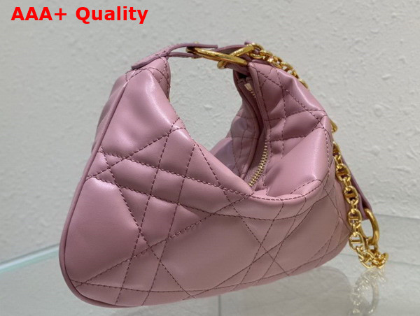 Dior Mini Dior Caro Tulip Bag Antique Pink Quilted Macrocannage Calfskin Replica