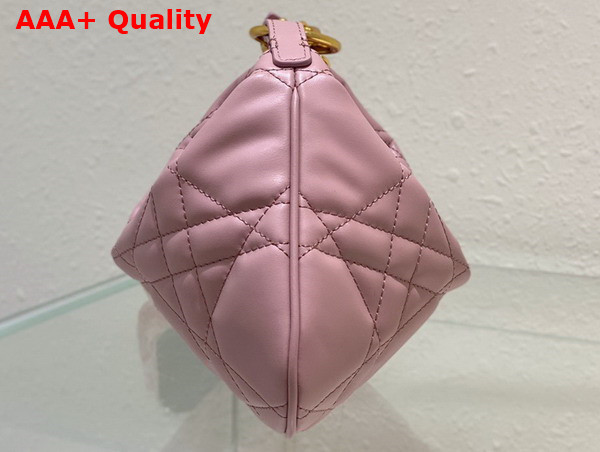 Dior Mini Dior Caro Tulip Bag Antique Pink Quilted Macrocannage Calfskin Replica