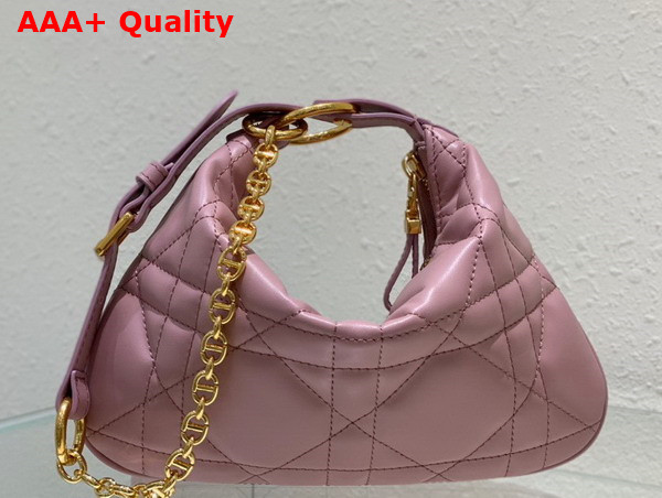 Dior Mini Dior Caro Tulip Bag Antique Pink Quilted Macrocannage Calfskin Replica