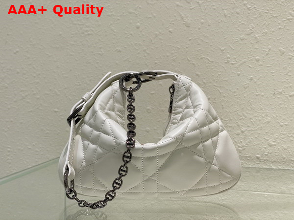 Dior Mini Dior Caro Tulip Bag Latte Quilted Macrocannage Calfskin Replica