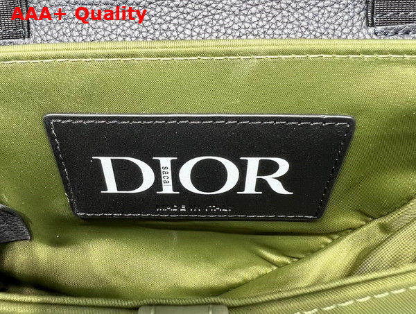 Dior Mini Dior and Sacai Saddle Bag Olive Technical Fabric and Navy Blue Grained Calfskin Replica