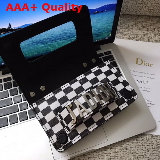 Dior Mini J Adior Flap Bag in Black and White Printed Calfskin Replica