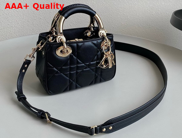 Dior Mini Lady 95 22 Bag Black Cannage Calfskin Replica