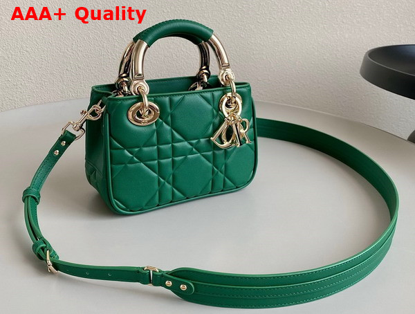 Dior Mini Lady 95 22 Bag Green Cannage Calfskin Replica