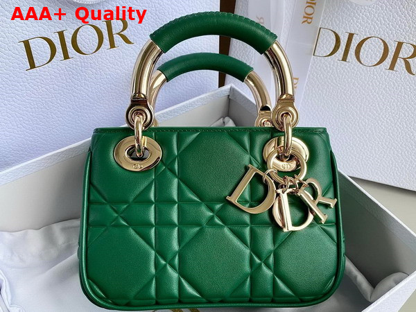 Dior Mini Lady 95 22 Bag Green Cannage Calfskin Replica