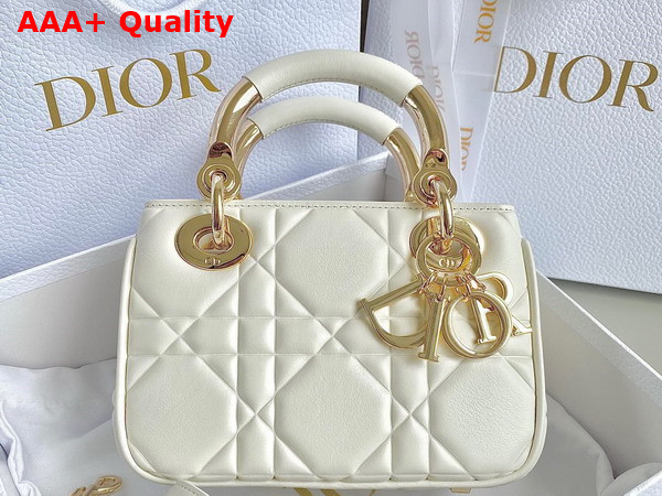 Dior Mini Lady 95 22 Bag Latte Cannage Calfskin Replica