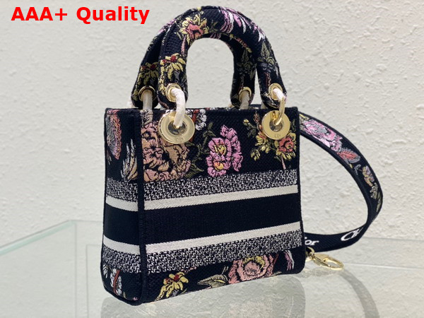 Dior Mini Lady D Lite Bag Black Multicolor Dior Jardin Botanique Embroidery Replica