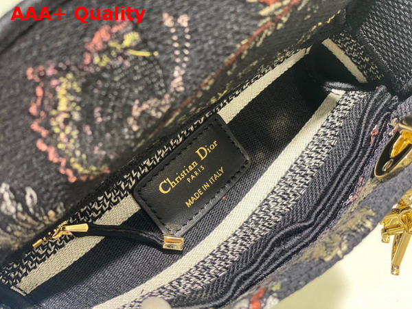 Dior Mini Lady D Lite Bag Black Multicolor Dior Jardin Botanique Embroidery Replica