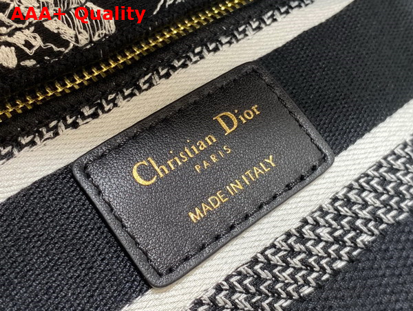 Dior Mini Lady D Lite Bag Black and White Plan de Paris Embroidery Replica