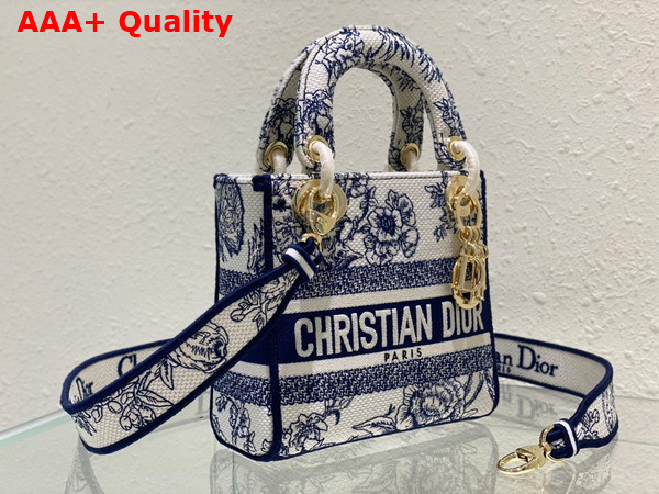 Dior Mini Lady D Lite Bag Blue Dior Jardin Botanique Embroidery Replica