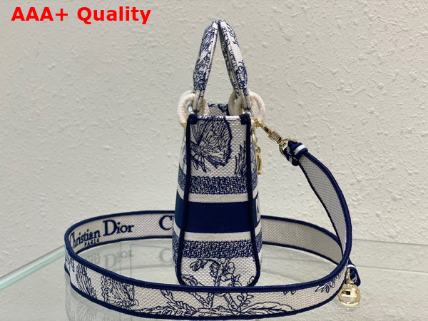 Dior Mini Lady D Lite Bag Blue Dior Jardin Botanique Embroidery Replica