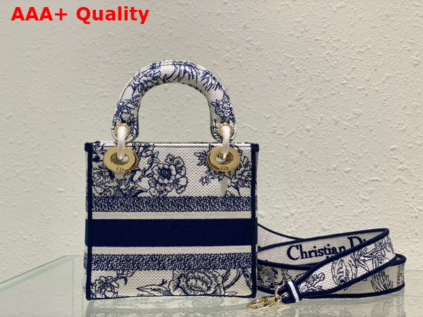 Dior Mini Lady D Lite Bag Blue Dior Jardin Botanique Embroidery Replica