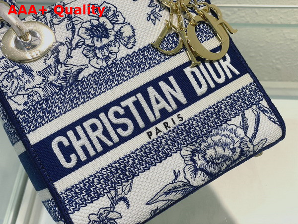 Dior Mini Lady D Lite Bag Blue Dior Jardin Botanique Embroidery Replica