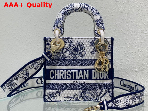 Dior Mini Lady D Lite Bag Blue Dior Jardin Botanique Embroidery Replica