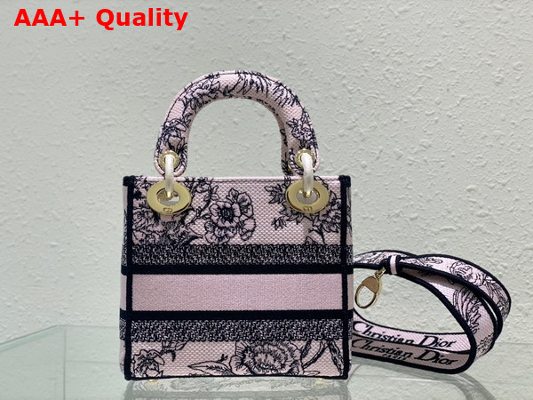 Dior Mini Lady D Lite Bag Powder Pink Dior Jardin Botanique Embroidery Replica