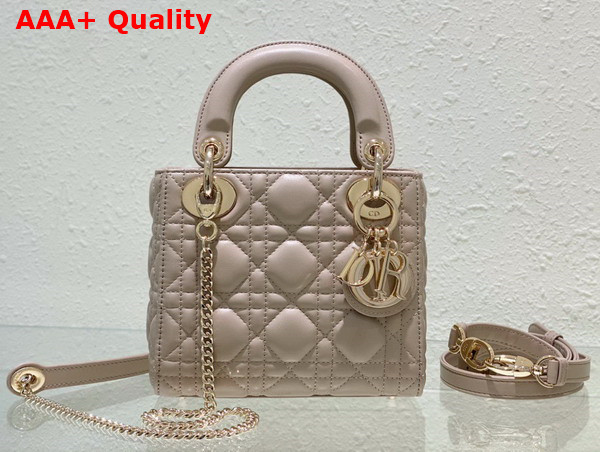 Dior Mini Lady Dior Bag Beige Cannage Lambskin Replica