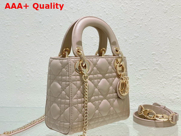 Dior Mini Lady Dior Bag Beige Cannage Lambskin Replica