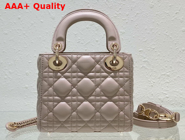 Dior Mini Lady Dior Bag Beige Cannage Lambskin Replica