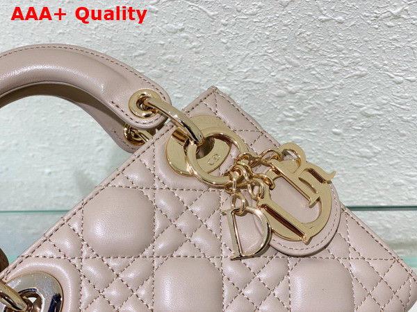 Dior Mini Lady Dior Bag Beige Cannage Lambskin Replica