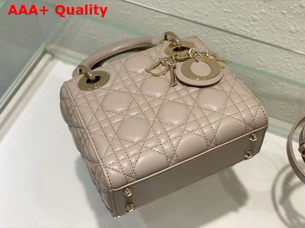 Dior Mini Lady Dior Bag Beige Cannage Lambskin Replica