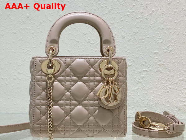 Dior Mini Lady Dior Bag Beige Cannage Lambskin Replica