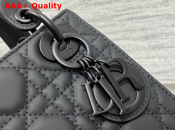 Dior Mini Lady Dior Bag Black Ultramatte Cannage Calfskin Replica