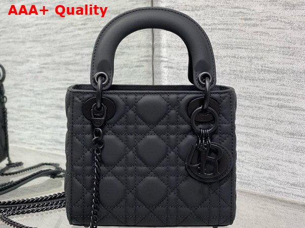 Dior Mini Lady Dior Bag Black Ultramatte Cannage Calfskin Replica