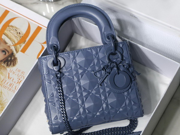 Dior Mini Lady Dior Bag Denim Cannage Calfskin with Diamond Motif Replica