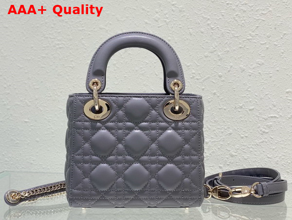 Dior Mini Lady Dior Bag Gray Stone Cannage Lambskin Replica