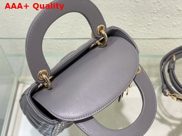 Dior Mini Lady Dior Bag Gray Stone Cannage Lambskin Replica