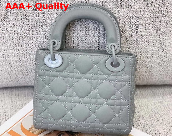 Dior Mini Lady Dior Bag Gray Ultramatte Cannage Calfskin Replica