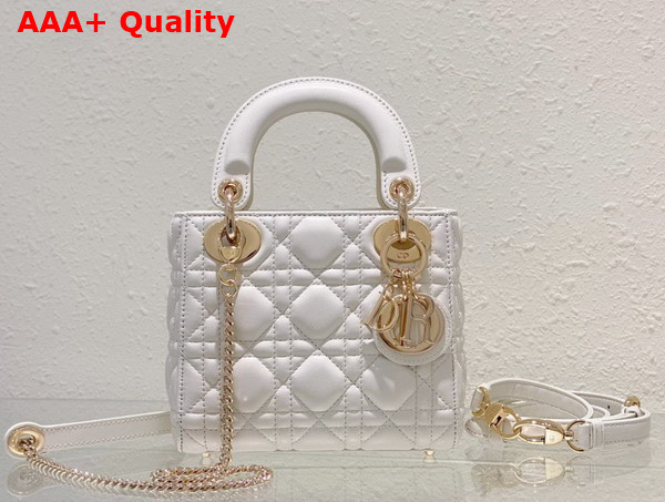 Dior Mini Lady Dior Bag Latte Cannage Lambskin Replica