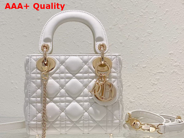 Dior Mini Lady Dior Bag Latte Cannage Lambskin Replica