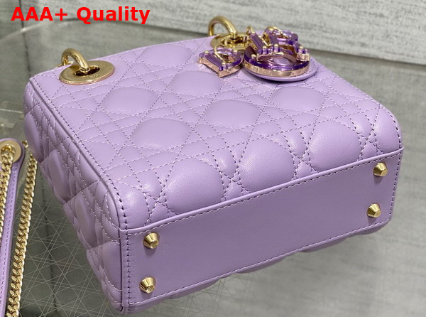 Dior Mini Lady Dior Bag Lilac Cannage Lambskin Replica