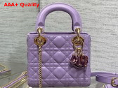 Dior Mini Lady Dior Bag Lilac Cannage Lambskin Replica