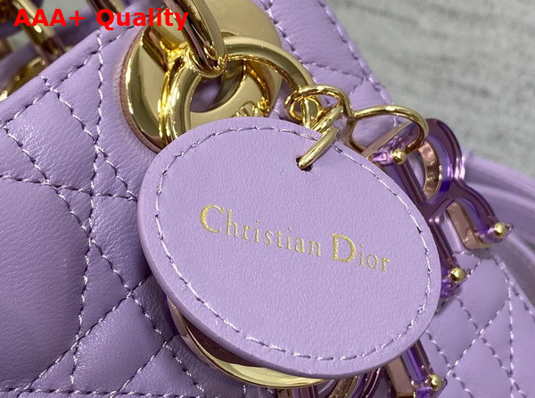 Dior Mini Lady Dior Bag Lilac Cannage Lambskin Replica