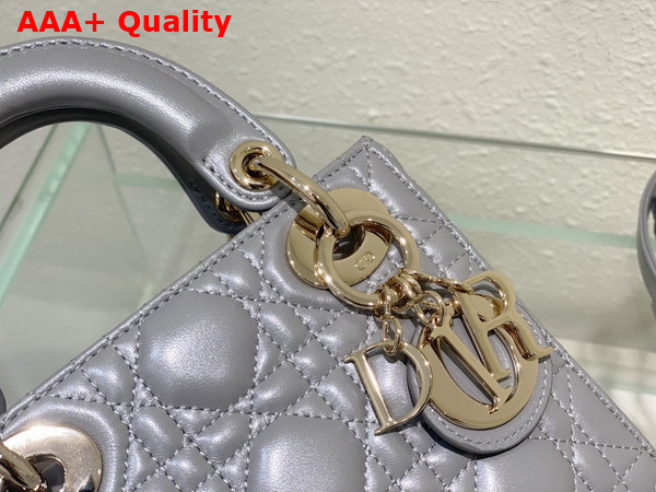 Dior Mini Lady Dior Bag Pearl Grey Cannage Lambskin Replica