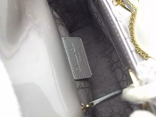 Dior Mini Lady Dior Bag Pearl Grey Gold Hardware for Sale