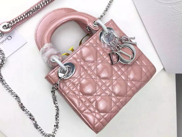 Dior Mini Lady Dior Bag Pearl Pink Silver Hardware for Sale