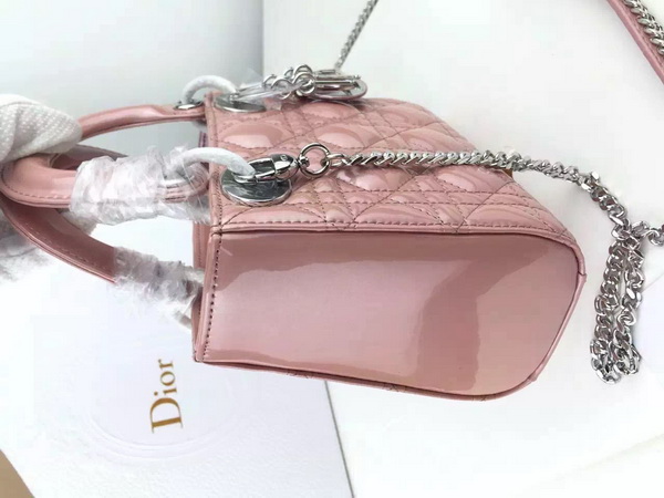 Dior Mini Lady Dior Bag Pearl Pink Silver Hardware for Sale