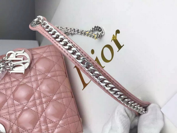 Dior Mini Lady Dior Bag Pearl Pink Silver Hardware for Sale