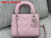 Dior Mini Lady Dior Bag Pink Ultramatte Cannage Calfskin Replica