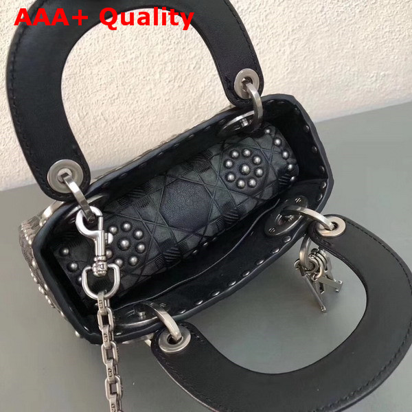 Dior Mini Lady Dior Bag in Black Studded Calfskin Replica