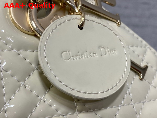 Dior Mini Lady Dior Bag in Latte Patent Cannage Calfskin Replica